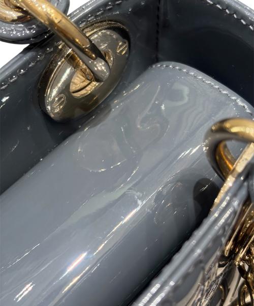 Christian Dior（クリスチャン ディオール）Christian Dior (クリスチャン ディオール) Lady Dior Mini / レディディオール ミニ グレー×ゴールド金具 サイズ:ミニの古着・服飾アイテム