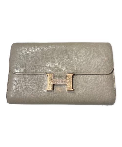 HERMES（エルメス）HERMES (エルメス) コンスタンス ロング/長財布 ベージュ系×ゴールド金具の古着・服飾アイテム