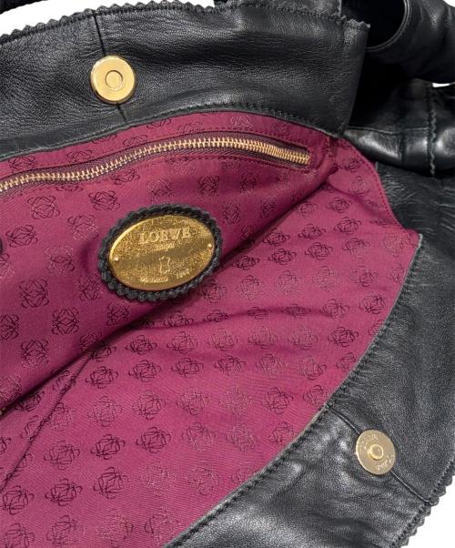 LOEWE（ロエベ）LOEWE (ロエベ) ナッパアイレ アナグラムハンドバッグ ブラックの古着・服飾アイテム