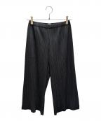 PLEATS PLEASEプリーツプリーズ）の古着「プリーツクロップドパンツ」｜ブラック