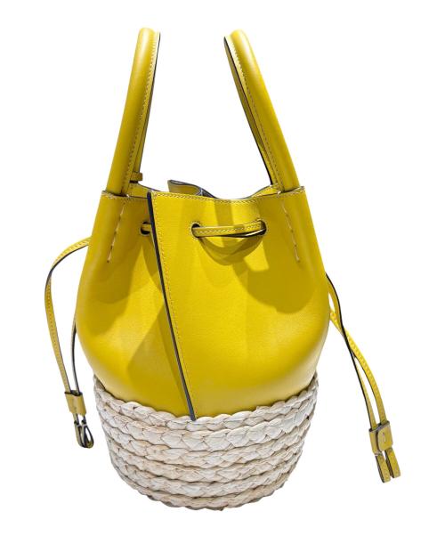 TOD'S（トッズ）TOD'S (トッズ) ミニバケットバッグ/カーフレザー×コーンリーフ イエロー×ナチュラルの古着・服飾アイテム