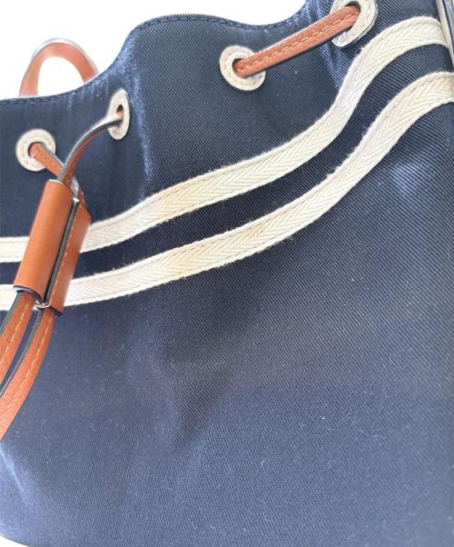 LOEWE（ロエベ）LOEWE (ロエベ) 2WAYバッグ/ハンモック ドローストリングセーラースモール ホワイト×ネイビーの古着・服飾アイテム