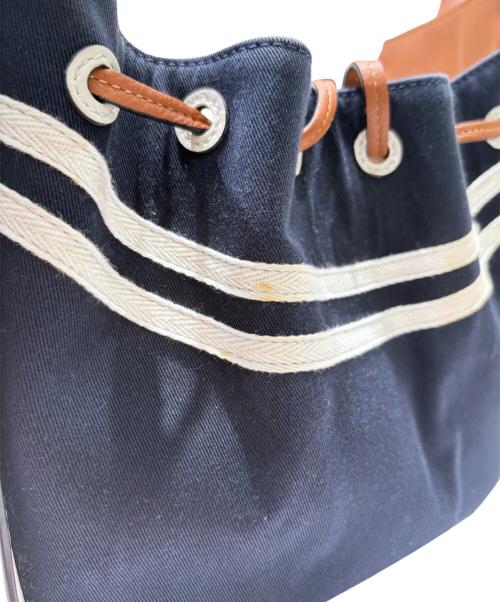 LOEWE（ロエベ）LOEWE (ロエベ) 2WAYバッグ/ハンモック ドローストリングセーラースモール ホワイト×ネイビーの古着・服飾アイテム