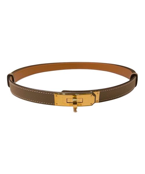 HERMES（エルメス）HERMES (エルメス) ケリーベルト18/エトゥープ/ゴールド金具/K刻印：2025年 エトゥープ×ゴールド金具の古着・服飾アイテム