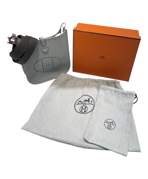 HERMES（エルメス）HERMES (エルメス) ショルダーバッグ/エブリン/TPM/シルバー金具 グレー系×シルバー金具の古着・服飾アイテム