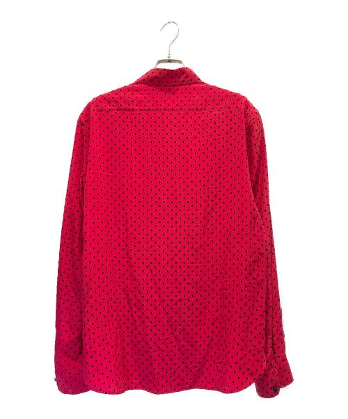 Saint Laurent Paris（サンローランパリ）Saint Laurent Paris (サンローランパリ) ドット柄シルク長袖シャツ レッド サイズ:38の古着・服飾アイテム