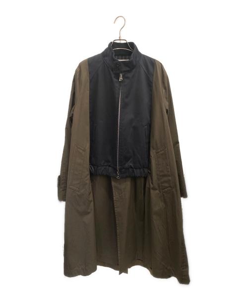 sacai（サカイ）sacai (サカイ) Cotton Gabardine Coat ネイビー×カーキ サイズ:2の古着・服飾アイテム