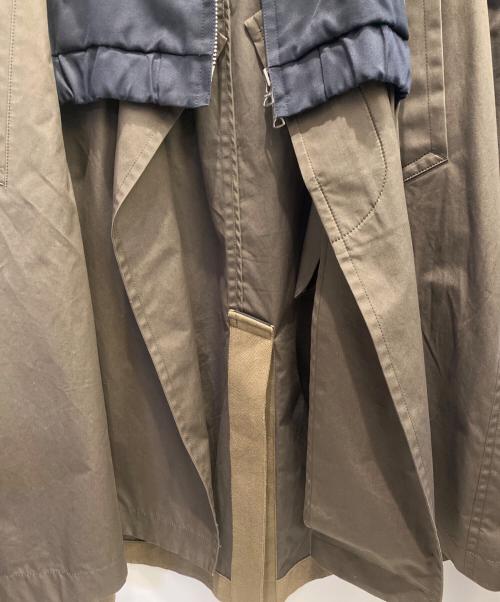 sacai（サカイ）sacai (サカイ) Cotton Gabardine Coat ネイビー×カーキ サイズ:2の古着・服飾アイテム