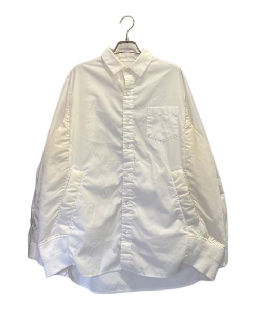 sacai（サカイ）sacai (サカイ) 24SS Cotton Poplin Shirt ドッキングポプリンシャツ  ホワイト サイズ:２の古着・服飾アイテム