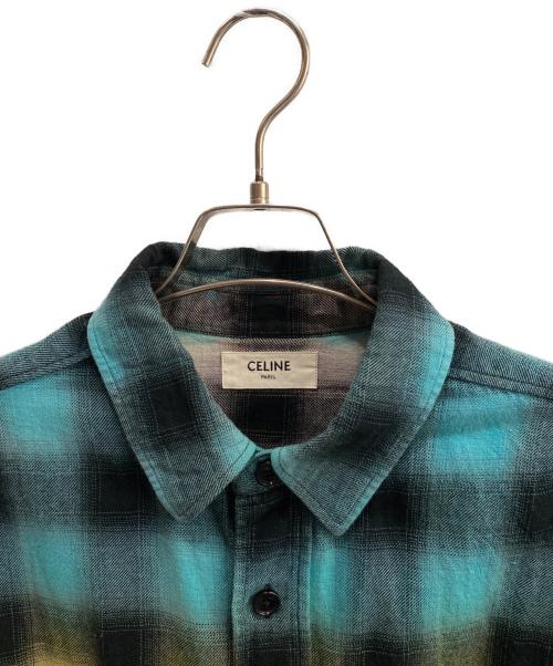 CELINE（セリーヌ）CELINE (セリーヌ) コットン ルーズ トラッパーチェックシャツ マルチカラー サイズ:37の古着・服飾アイテム