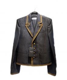 Saint Laurent Paris（サンローランパリ）の古着「20SS フラワージャガード ナポレオンジャケット」｜ブラック