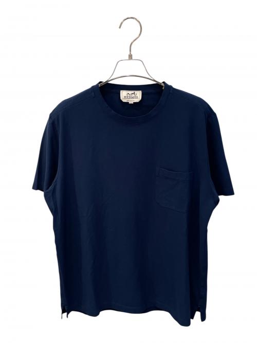 HERMES（エルメス）HERMES (エルメス) ポケットTシャツ ネイビー サイズ:Ｌの古着・服飾アイテム