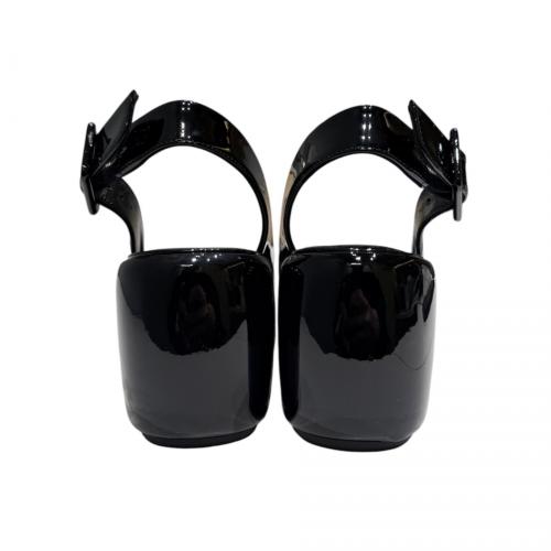 Christian Louboutin（クリスチャン・ルブタン）Christian Louboutin (クリスチャン・ルブタン) ブロックヒールバックストラップパンプス ブラック サイズ:36　1/2の古着・服飾アイテム