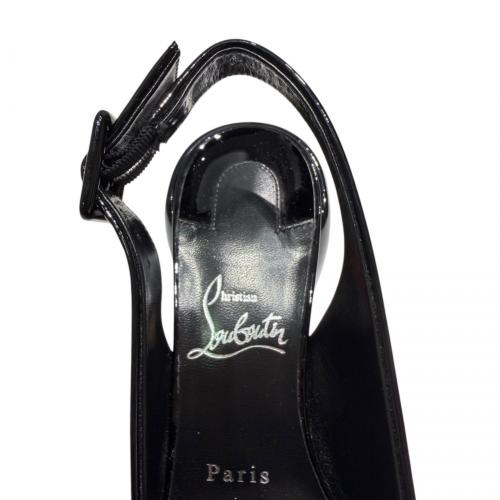 Christian Louboutin（クリスチャン・ルブタン）Christian Louboutin (クリスチャン・ルブタン) ブロックヒールバックストラップパンプス ブラック サイズ:36　1/2の古着・服飾アイテム