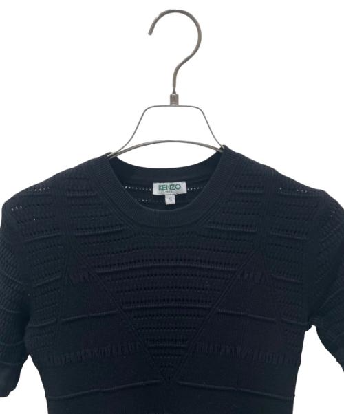 KENZO（ケンゾー）KENZO (ケンゾー) ショートスリーブ フレアドレス ブラック サイズ:ｓの古着・服飾アイテム
