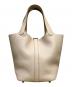 HERMES (エルメス) ピコタンロックPM/シルバー金具/トリヨンクレマンス/U刻印：2022年 ベージュ系×シルバー金具 サイズ:PM：580000円