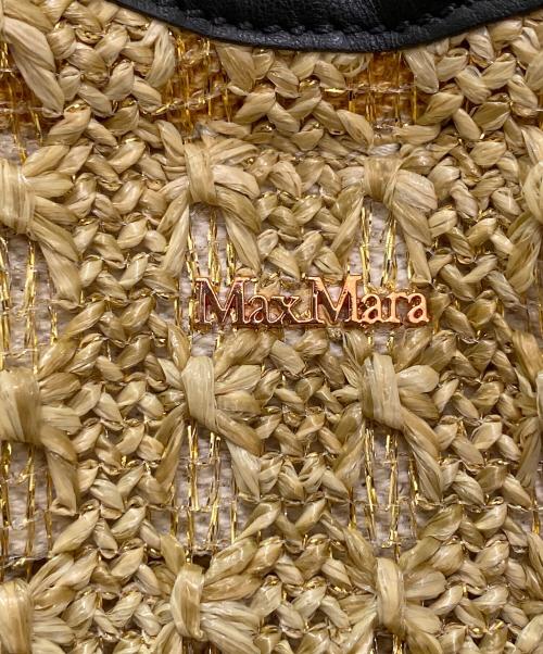 MaxMara（マックスマーラ）MaxMara (マックスマーラ) ラフィアバケットバッグ ベージュ×ブラックの古着・服飾アイテム