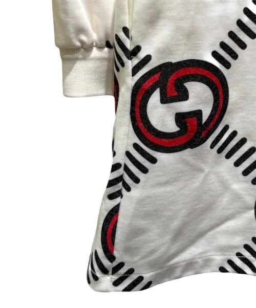 GUCCI（グッチ）GUCCI (グッチ) インターロッキングG テクニカルジャージハーフジップフーディー ホワイト サイズ:Ｍの古着・服飾アイテム