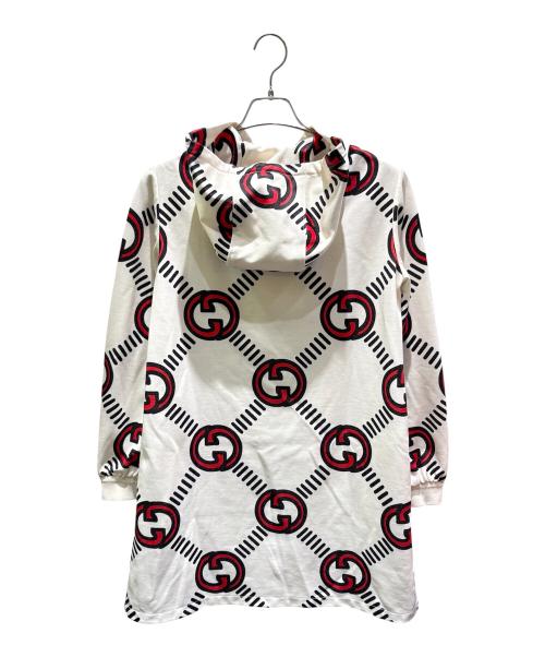 GUCCI（グッチ）GUCCI (グッチ) インターロッキングG テクニカルジャージハーフジップフーディー ホワイト サイズ:Ｍの古着・服飾アイテム