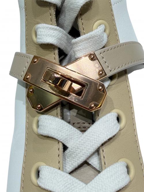 HERMES（エルメス）HERMES (エルメス) デイドリーム ハイカットスニーカー ベージュ×ホワイト サイズ:36の古着・服飾アイテム
