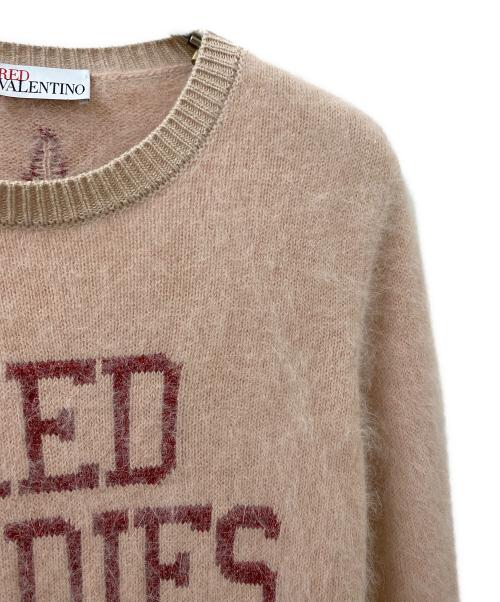 RED VALENTINO（レッドヴァレンティノ）RED VALENTINO (レッドヴァレンティノ) アンゴラロゴニット ピンク サイズ:Sの古着・服飾アイテム