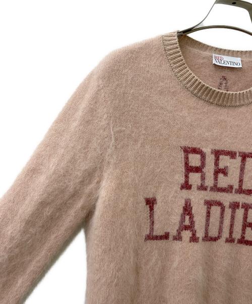 RED VALENTINO（レッドヴァレンティノ）RED VALENTINO (レッドヴァレンティノ) アンゴラロゴニット ピンク サイズ:Sの古着・服飾アイテム