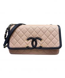 CHANEL（シャネル）の古着「CCフィグリー チェーンショルダーバッグ」｜ベージュ×ゴールド金具