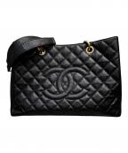 CHANELシャネル）の古着「ココマークチェーントートバッグ/マトラッセ/GST/キャビアスキン/ゴールド金具」｜ブラック