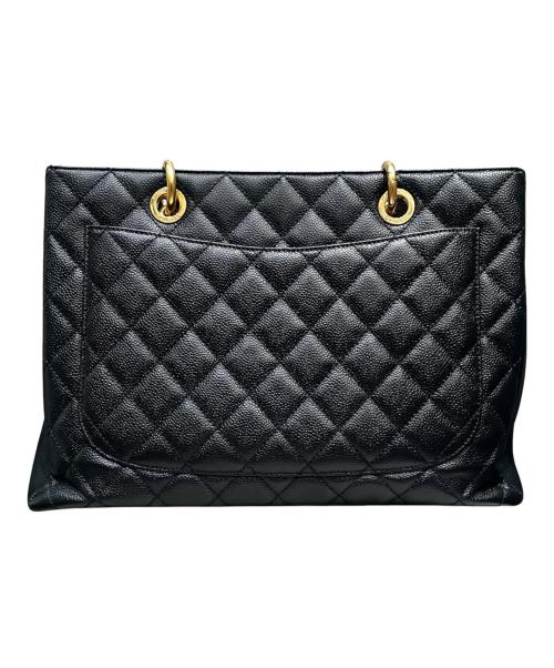 CHANEL（シャネル）CHANEL (シャネル) ココマークチェーントートバッグ/マトラッセ/GST/キャビアスキン/ゴールド金具 ブラックの古着・服飾アイテム