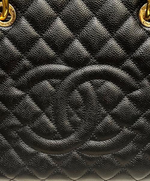 CHANEL（シャネル）CHANEL (シャネル) ココマークチェーントートバッグ/マトラッセ/GST/キャビアスキン/ゴールド金具 ブラックの古着・服飾アイテム