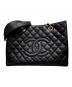 CHANEL（シャネル）の古着「ココマークチェーントートバッグ/マトラッセ/GST/キャビアスキン/ゴールド金具」｜ブラック
