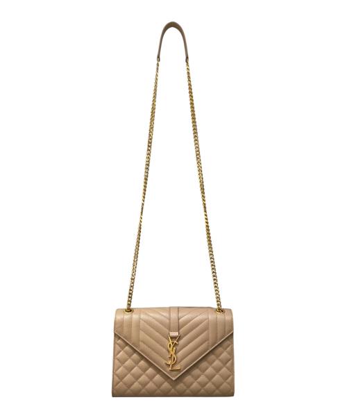 Saint Laurent Paris（サンローランパリ）Saint Laurent Paris (サンローランパリ) エンベロープ ミディアム/チェーンショルダーバッグ ベージュ サイズ:ミディアムの古着・服飾アイテム