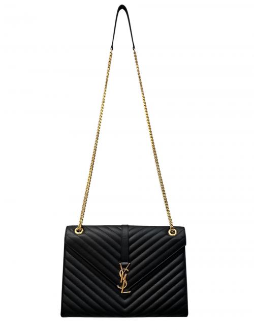 Saint Laurent Paris（サンローランパリ）Saint Laurent Paris (サンローランパリ) エンベロープ チェーンウォレット ブラック サイズ:-の古着・服飾アイテム