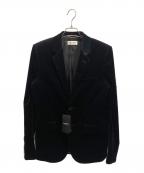 Saint Laurent Parisサンローランパリ）の古着「2Bベロアテーラードジャケット」｜ブラック