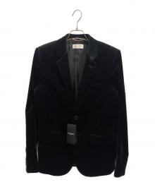 Saint Laurent Paris（サンローランパリ）の古着「2Bベロアテーラードジャケット」｜ブラック