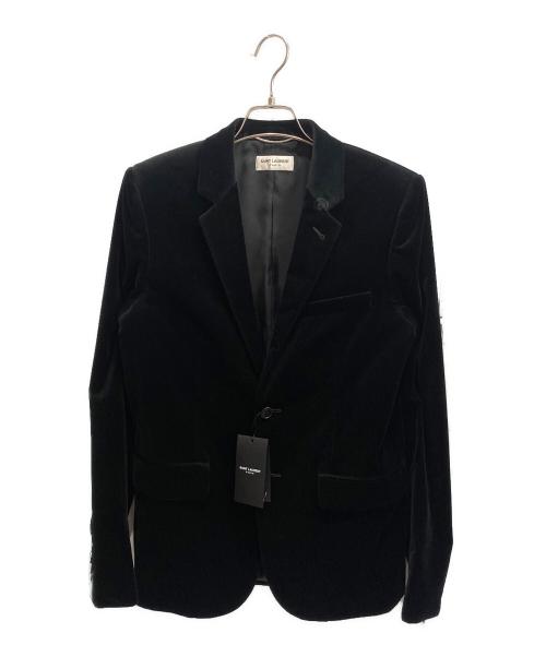 Saint Laurent Paris（サンローランパリ）Saint Laurent Paris (サンローランパリ) 2Bベロアテーラードジャケット ブラック サイズ:48の古着・服飾アイテム