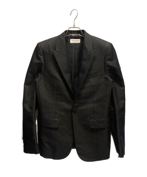 Saint Laurent Paris（サンローランパリ）Saint Laurent Paris (サンローランパリ) スモーキングドットテーラードジャケット ブラック サイズ:44の古着・服飾アイテム