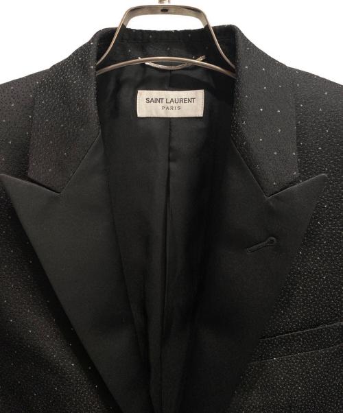 Saint Laurent Paris（サンローランパリ）Saint Laurent Paris (サンローランパリ) スモーキングドットテーラードジャケット ブラック サイズ:44の古着・服飾アイテム