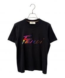 FENDI（フェンディ）の古着「ロゴスパンコールカットソー」｜ブラック