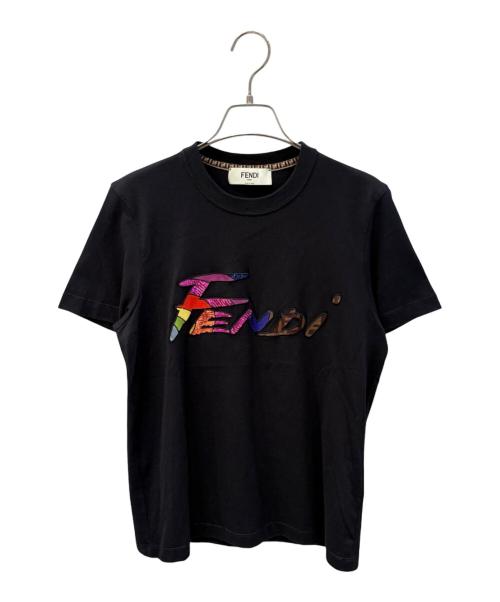 FENDI（フェンディ）FENDI (フェンディ) ロゴスパンコールカットソー ブラック サイズ:Ｓの古着・服飾アイテム
