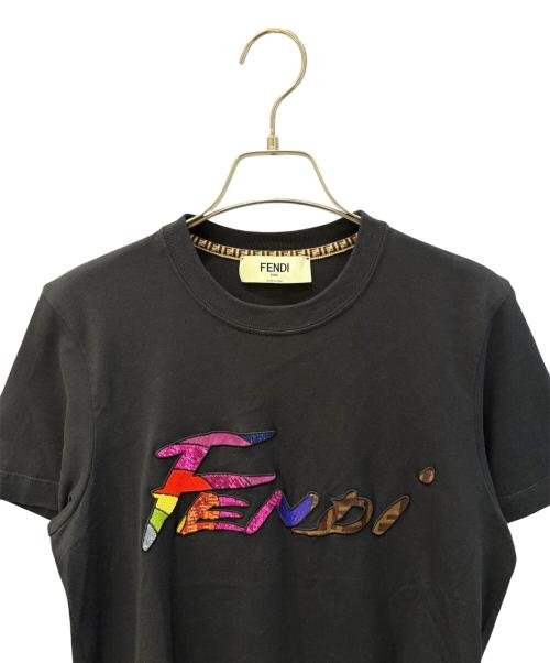 FENDI（フェンディ）FENDI (フェンディ) ロゴスパンコールカットソー ブラック サイズ:Ｓの古着・服飾アイテム