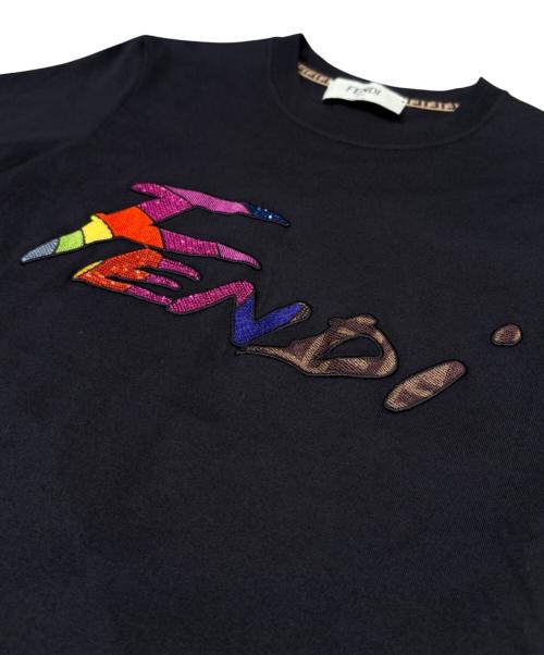 FENDI（フェンディ）FENDI (フェンディ) ロゴスパンコールカットソー ブラック サイズ:Ｓの古着・服飾アイテム