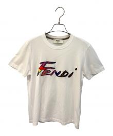 FENDI（フェンディ）の古着「ロゴスパンコールカットソー」｜ホワイト