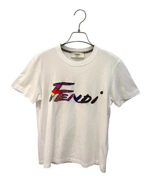 FENDI（フェンディ）FENDI (フェンディ) ロゴスパンコールカットソー ホワイト サイズ:Ｓの古着・服飾アイテム