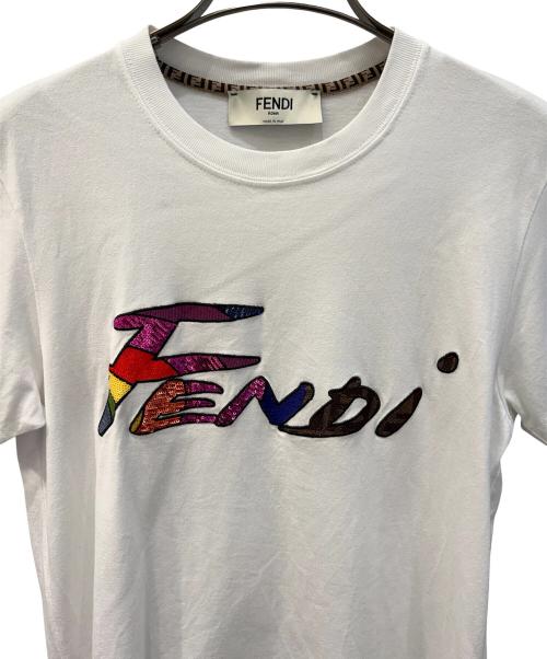 FENDI（フェンディ）FENDI (フェンディ) ロゴスパンコールカットソー ホワイト サイズ:Ｓの古着・服飾アイテム