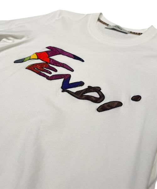 FENDI（フェンディ）FENDI (フェンディ) ロゴスパンコールカットソー ホワイト サイズ:Ｓの古着・服飾アイテム