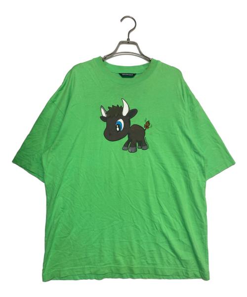 BALENCIAGA（バレンシアガ）BALENCIAGA (バレンシアガ) 牛プリントTシャツ グリーン サイズ:Mの古着・服飾アイテム