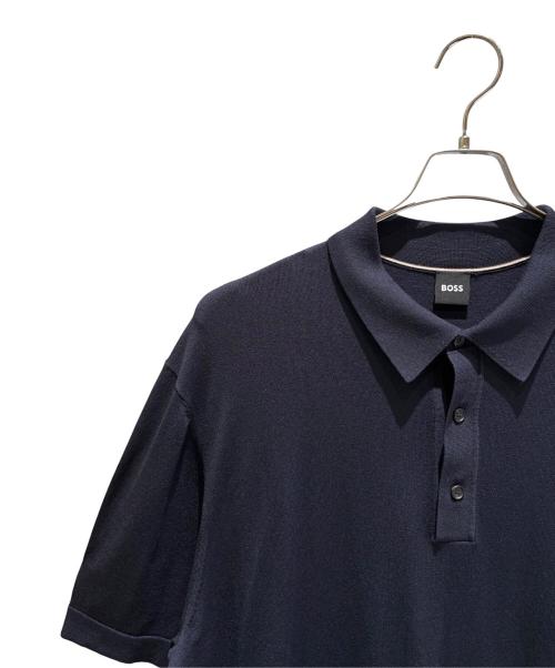 BOSS（ボス）BOSS (ボス) レギュラーフィットポロシャツ/イタリアンシルケットコットン ネイビー サイズ:Ｌの古着・服飾アイテム