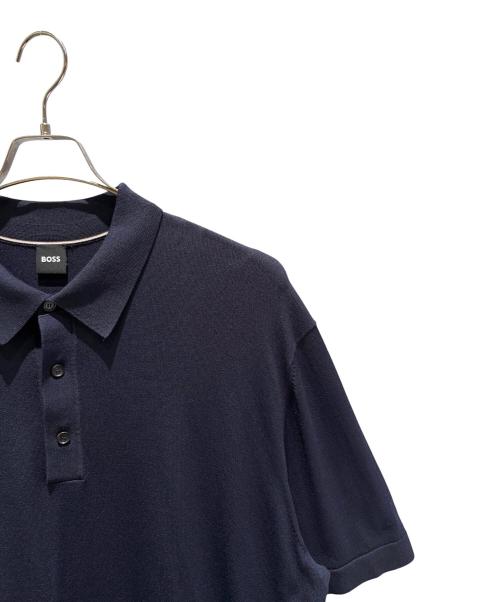 BOSS（ボス）BOSS (ボス) レギュラーフィットポロシャツ/イタリアンシルケットコットン ネイビー サイズ:Ｌの古着・服飾アイテム