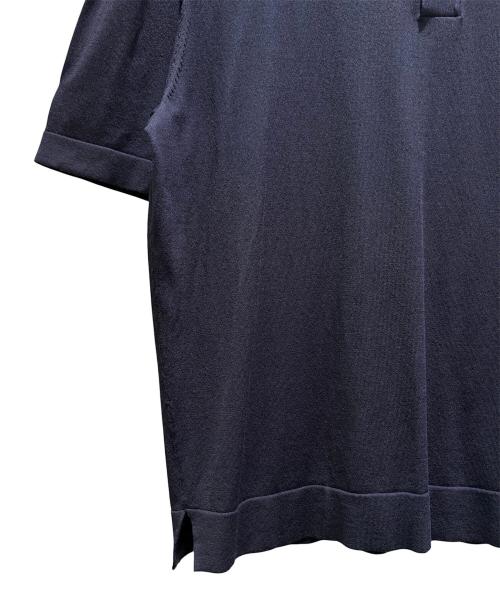 BOSS（ボス）BOSS (ボス) レギュラーフィットポロシャツ/イタリアンシルケットコットン ネイビー サイズ:Ｌの古着・服飾アイテム